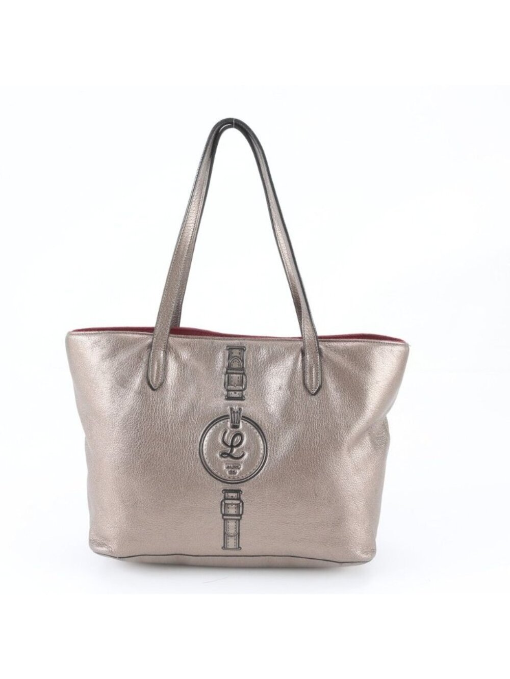 Loewe Belt Pattern Metallic Leather Tote Bag Shoulder